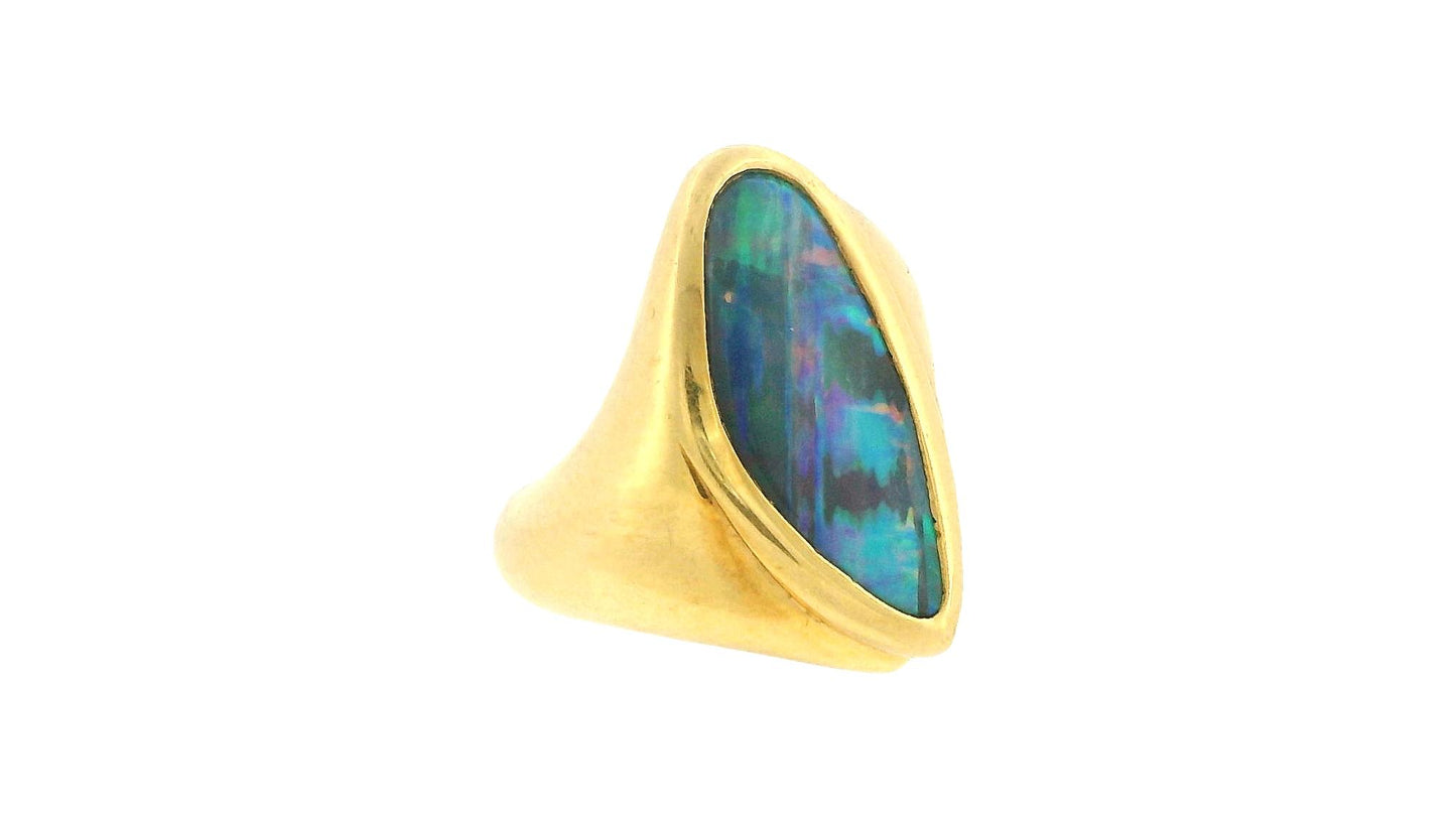 Freeform Opal Ring 18K Yellow Gold
