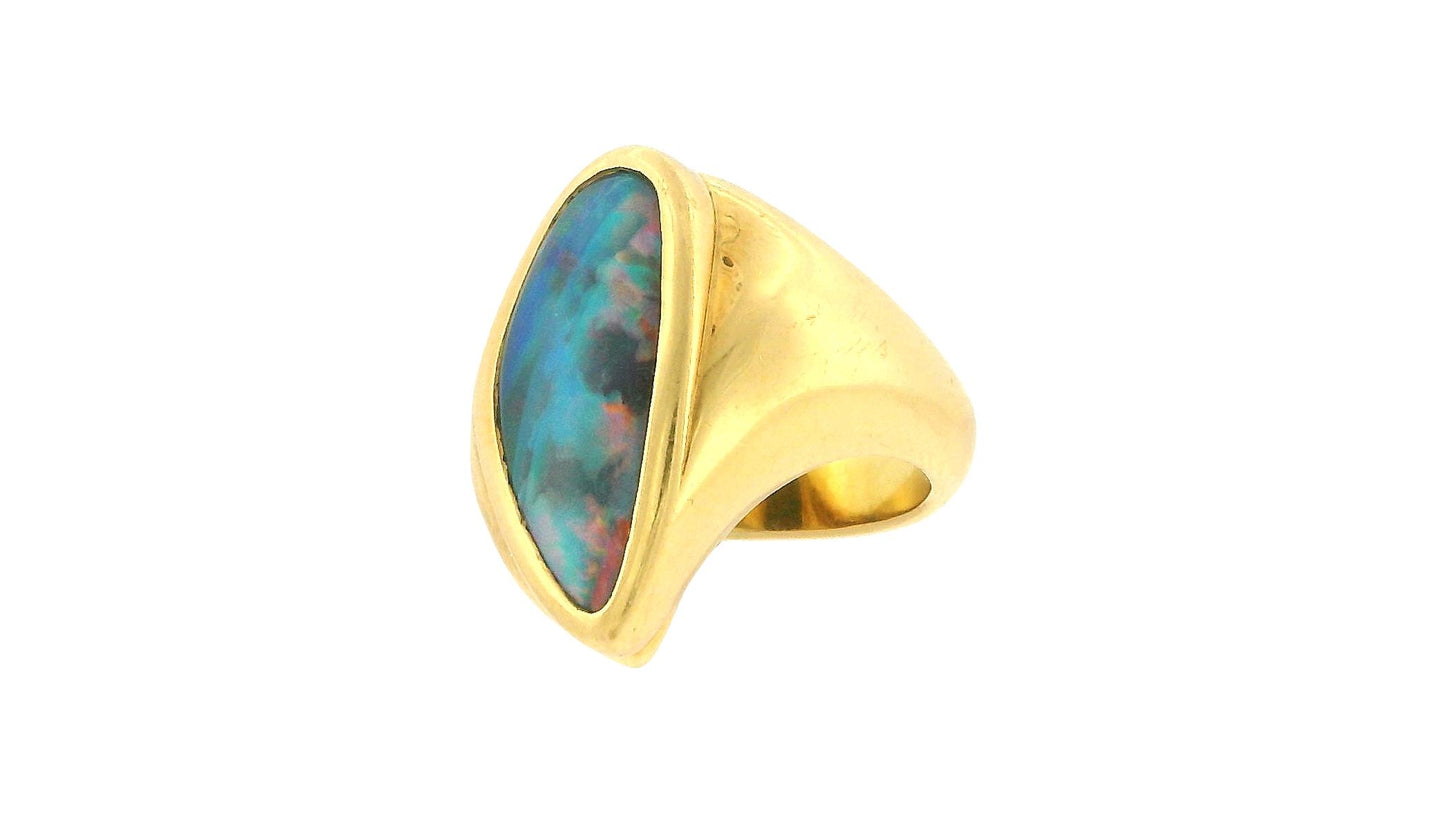 Freeform Opal Ring 18K Yellow Gold