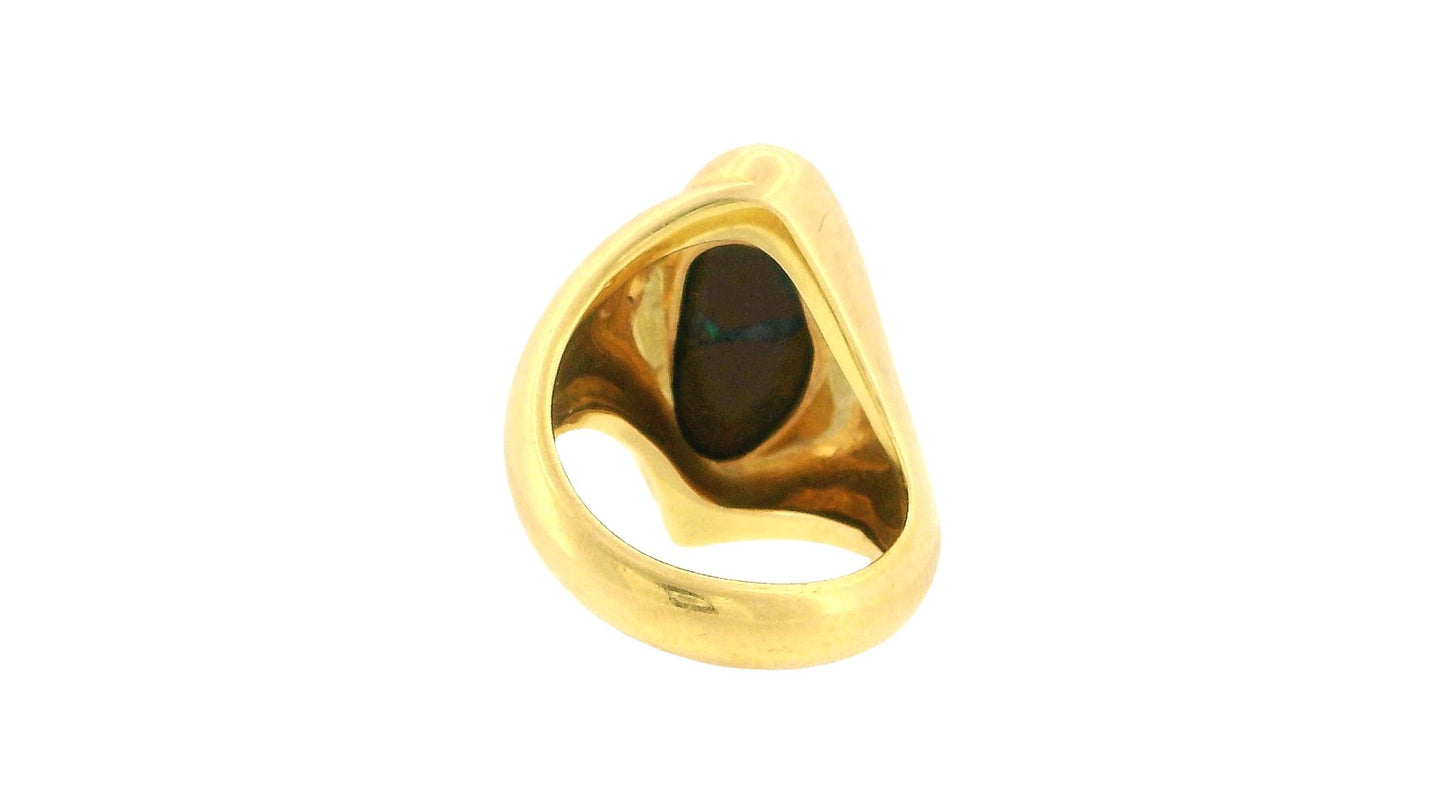 Freeform Opal Ring 18K Yellow Gold