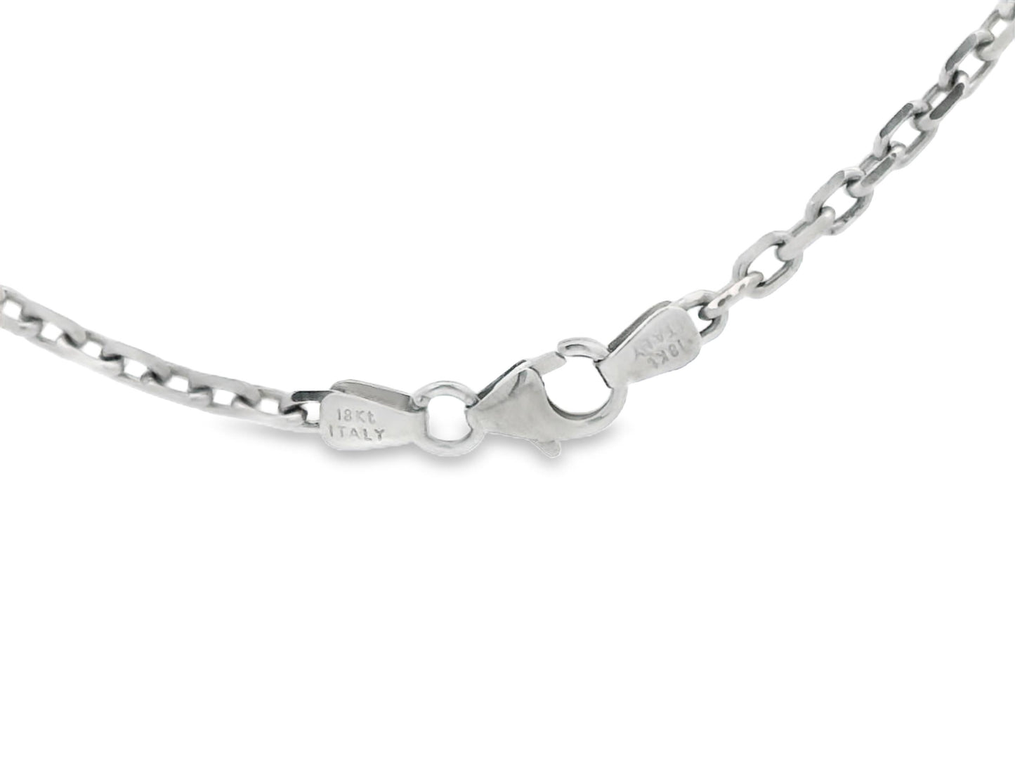 18K White Gold Pear Shape Diamond Solitaire Pendant