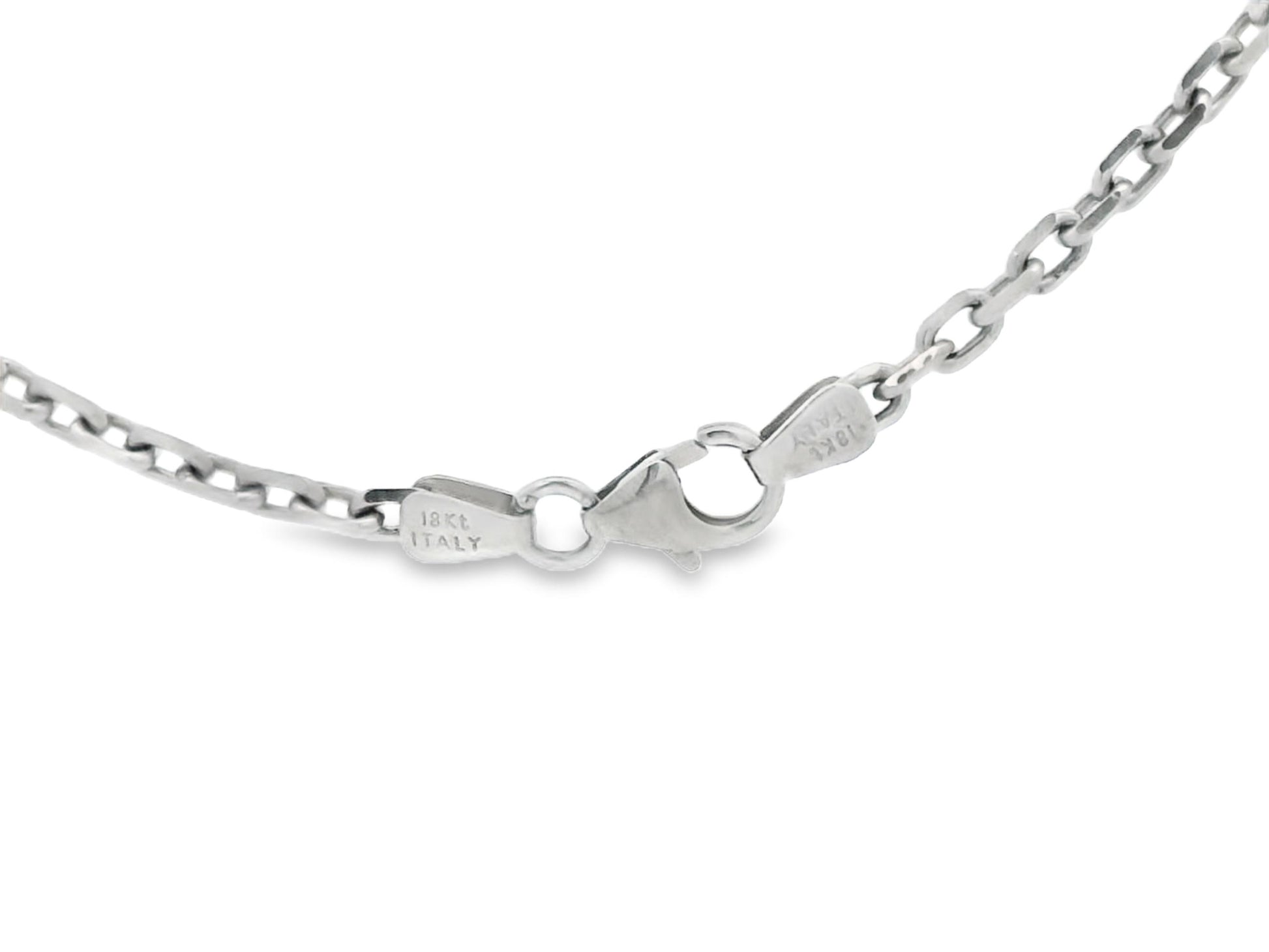 18K White Gold Pear Shape Diamond Solitaire Pendant