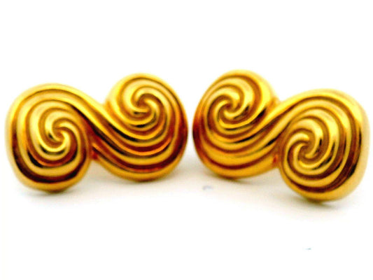 Tiffany Earrings tornado Clip-backs 18K Yellow Gold