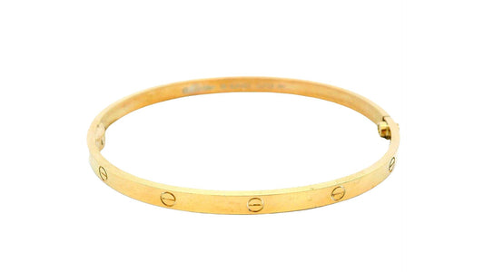 Cartier Love Thin Size 18 Yellow Gold Bracelet With Pouch