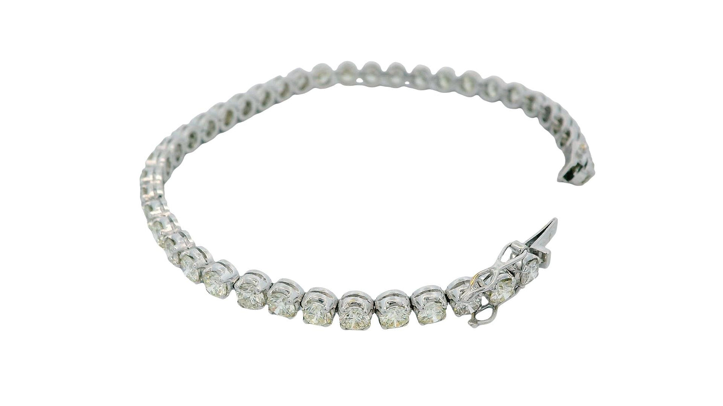 Platinum Line Bracelet With 6.8Ct Diamond