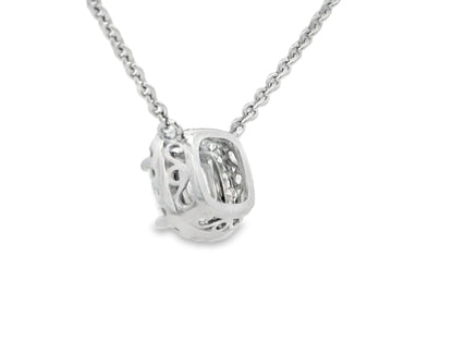 Cushion-Cut Diamond in 18K White Gold GIA Certified Pendant Necklace