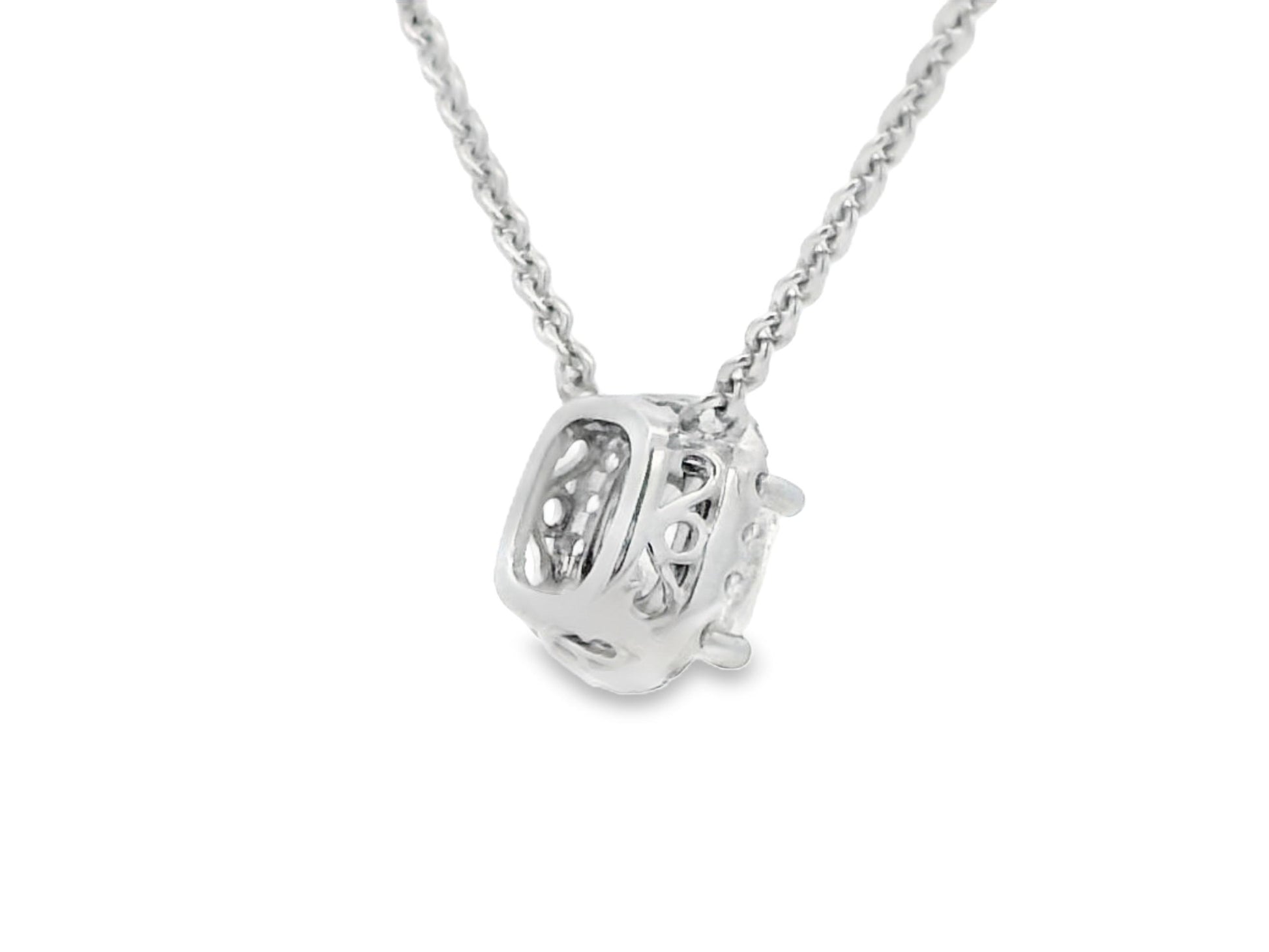 Cushion-Cut Diamond in 18K White Gold GIA Certified Pendant Necklace