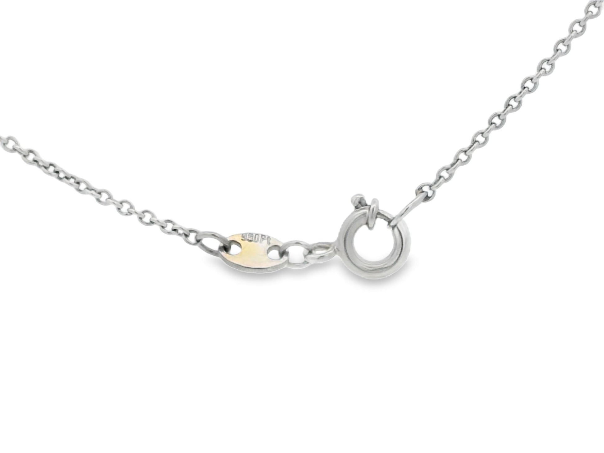 Cartier Platinum Diamond Cross Pendant on a Platinum Necklace W/Papers