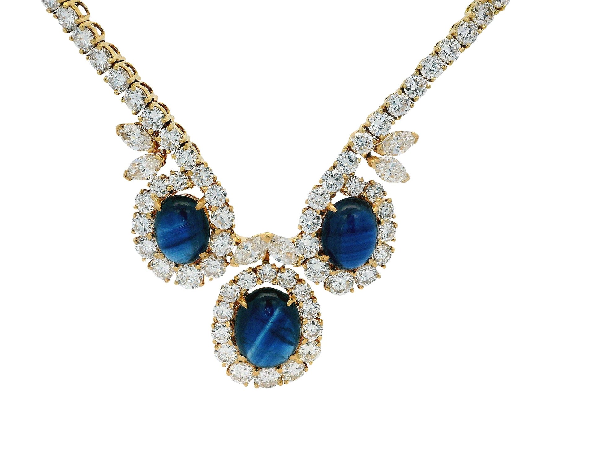 Mauboussin 18K Yellow Gold Necklace with Diamond and Sapphire