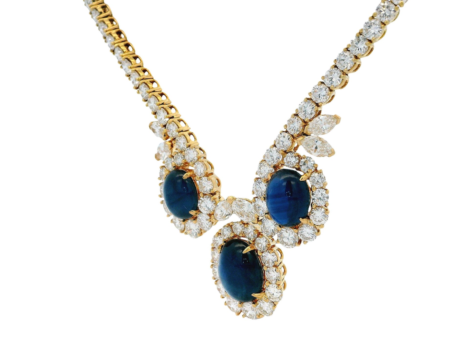 Mauboussin 18K Yellow Gold Necklace with Diamond and Sapphire