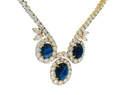 Mauboussin 18K Yellow Gold Necklace with Diamond and Sapphire