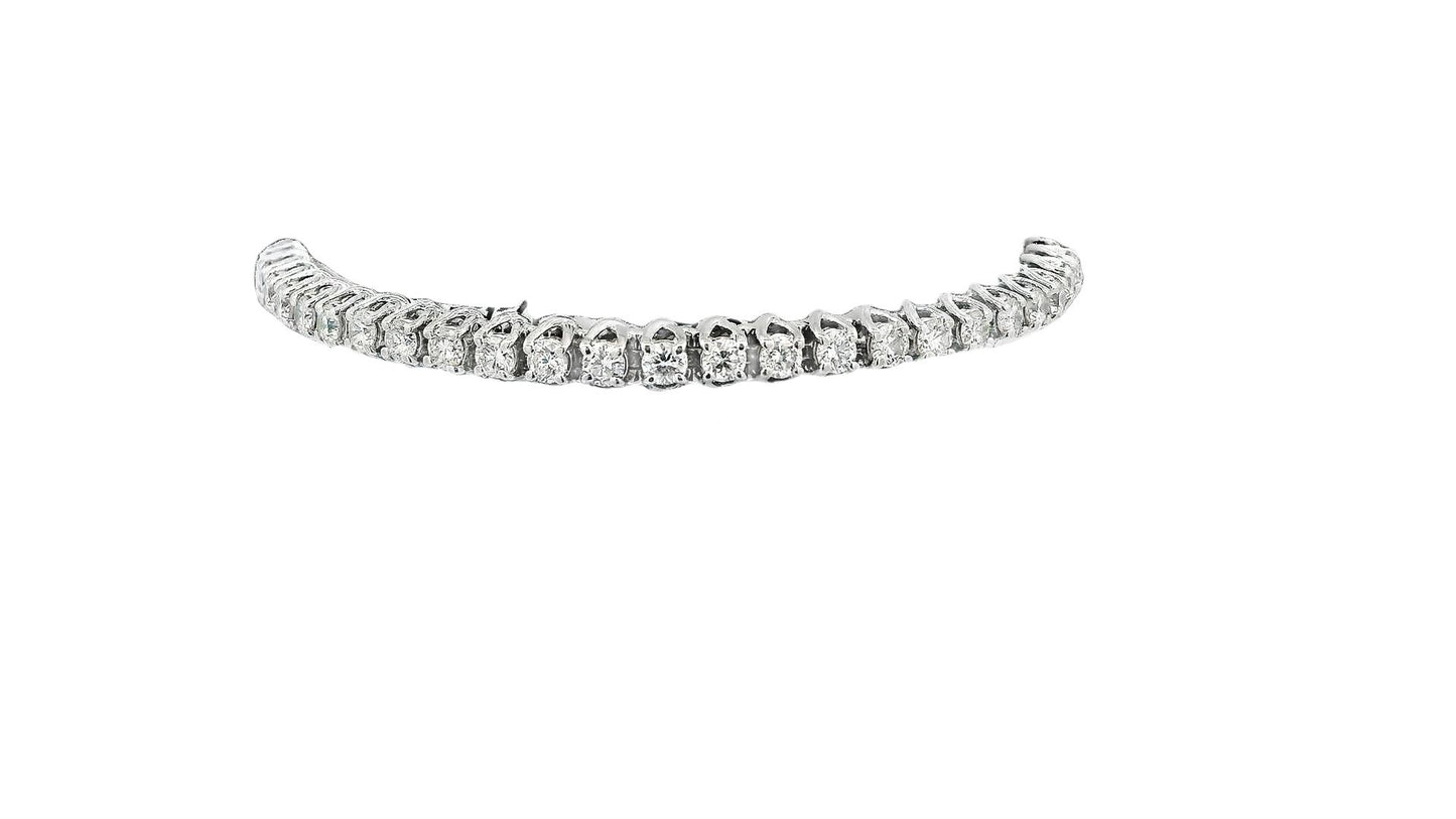 14K White Gold Tennis Bracelet 4 Ct Diamond.