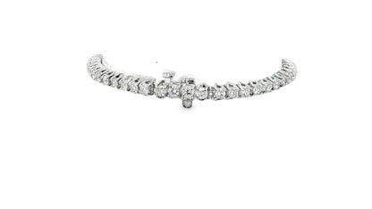 14K White Gold Tennis Bracelet 4 Ct Diamond.