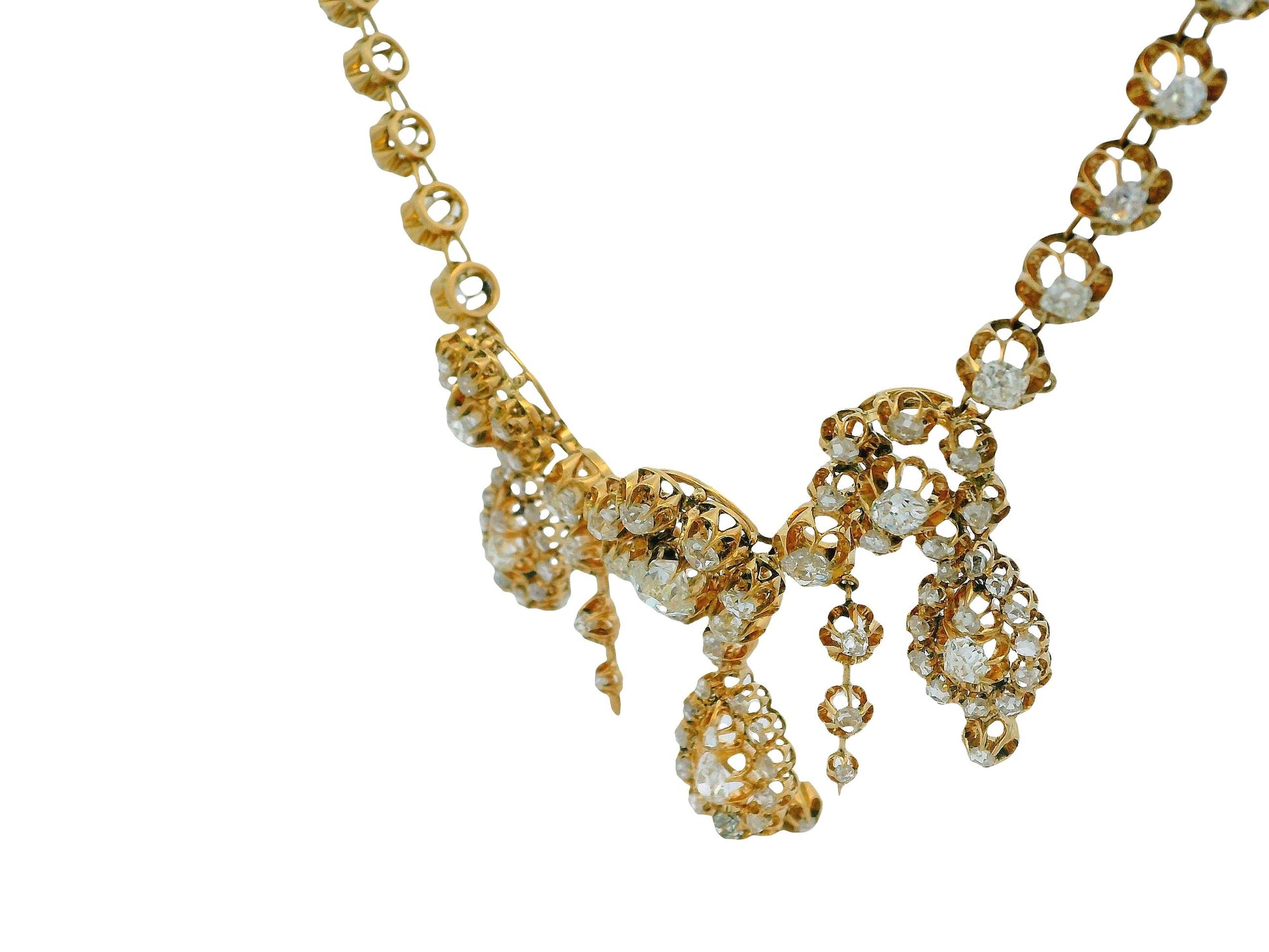 Victorian Diamonds Detachable Sections Fringe Necklace