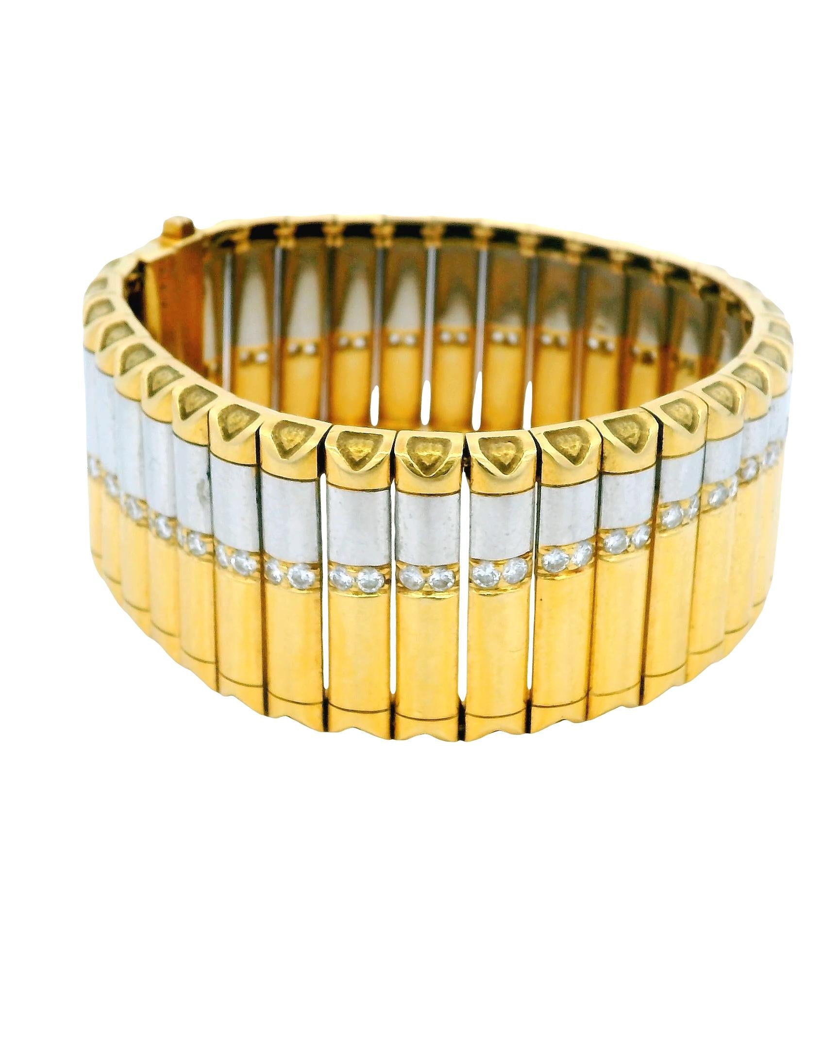 Michael Bondanza Platinum & 18K Gold With Diamond Bracelet