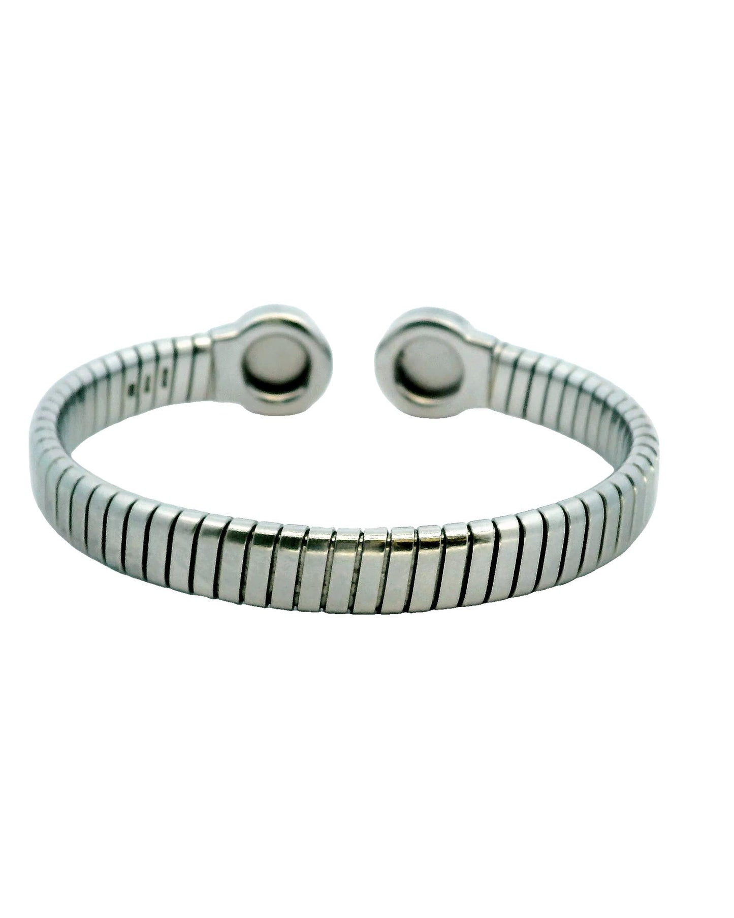 Bvlgari cuff Onyx inlay ends Stainless Steel W/ Box