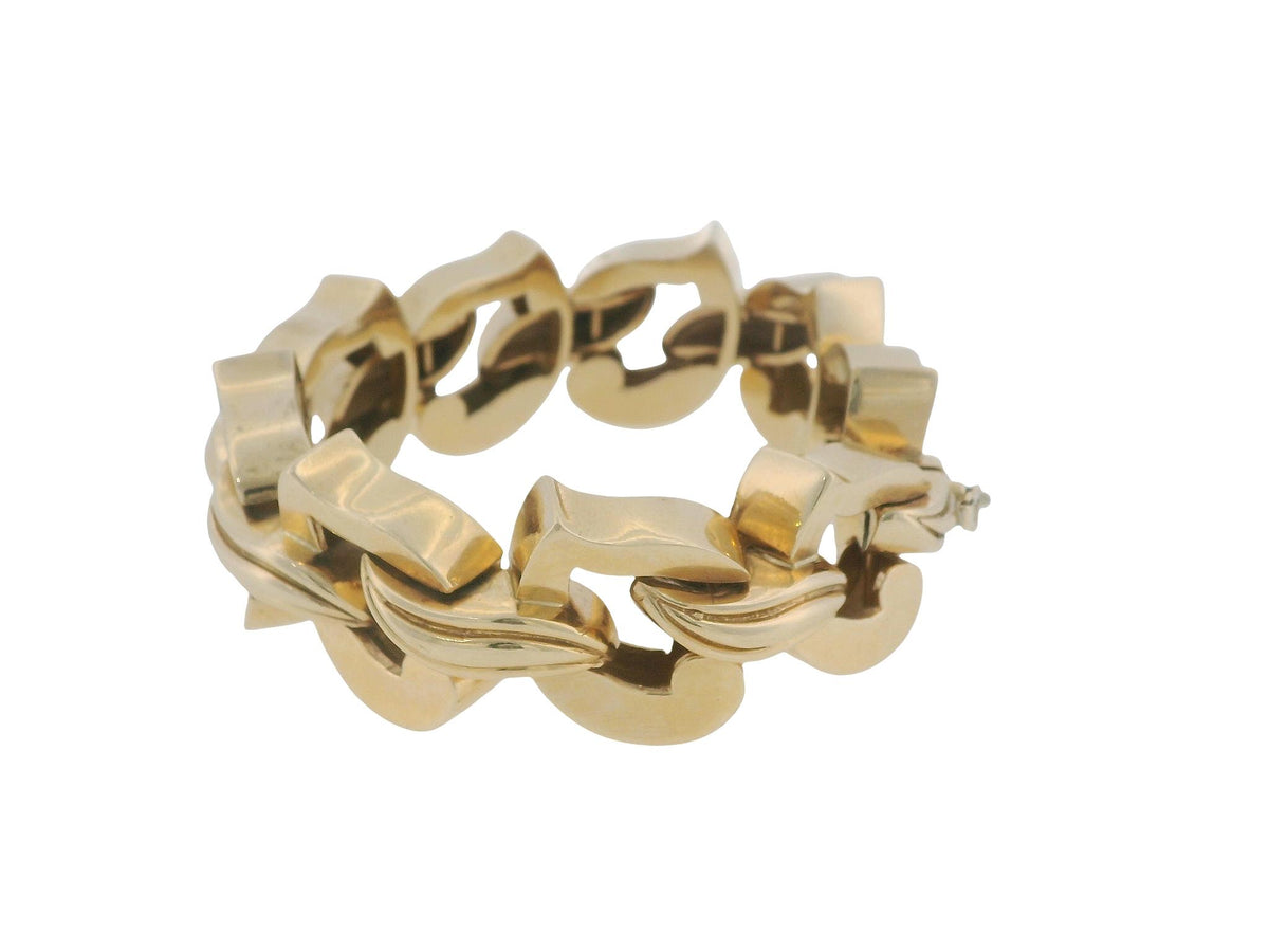 Tiffany & Co Retro 14K Gold Interlocking Links Bracelet