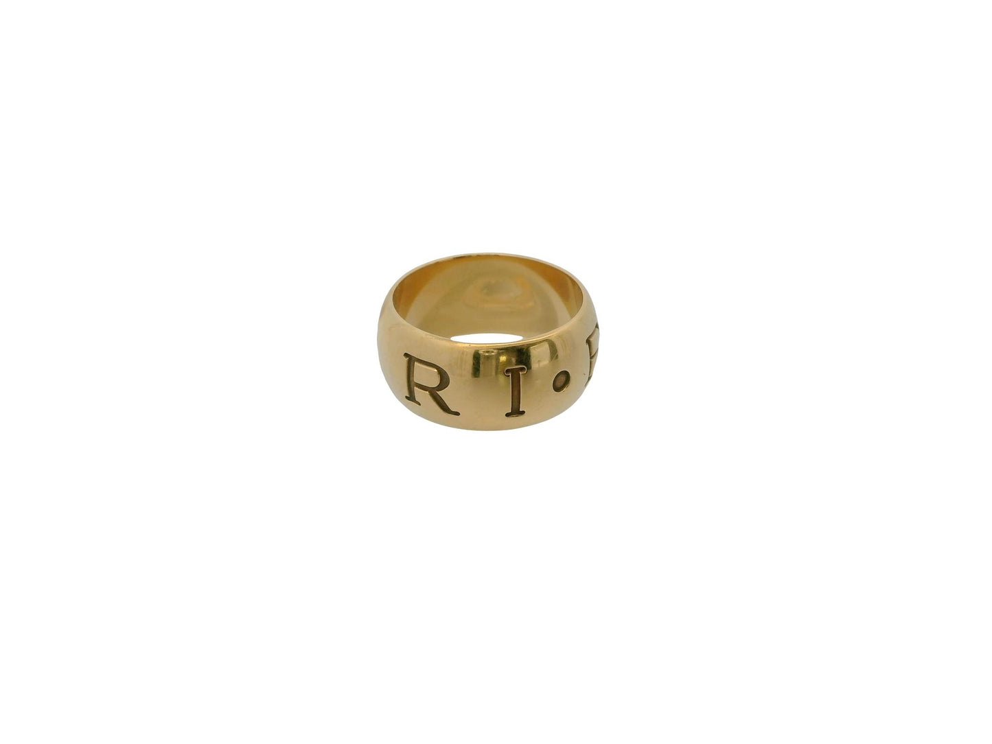 Bvlgari Signature Monologo Wide 18k Yellow Gold Ring