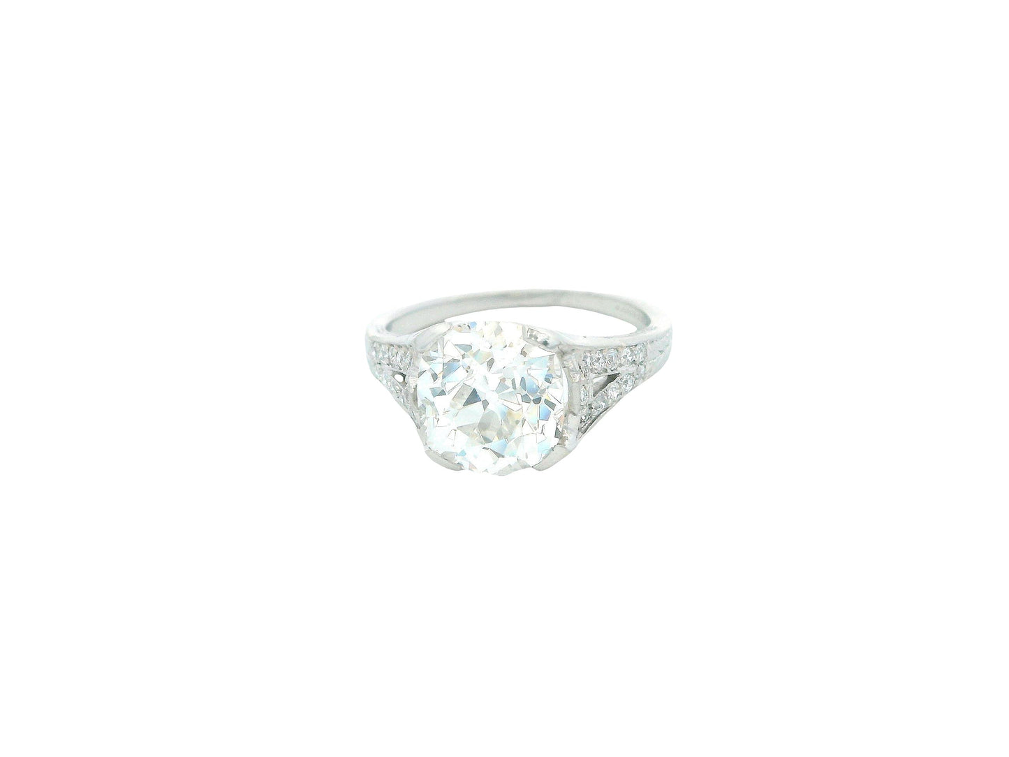 Tiffany & Co, Platinum Engagement Ring 3.03 Ct OMB W/GIA