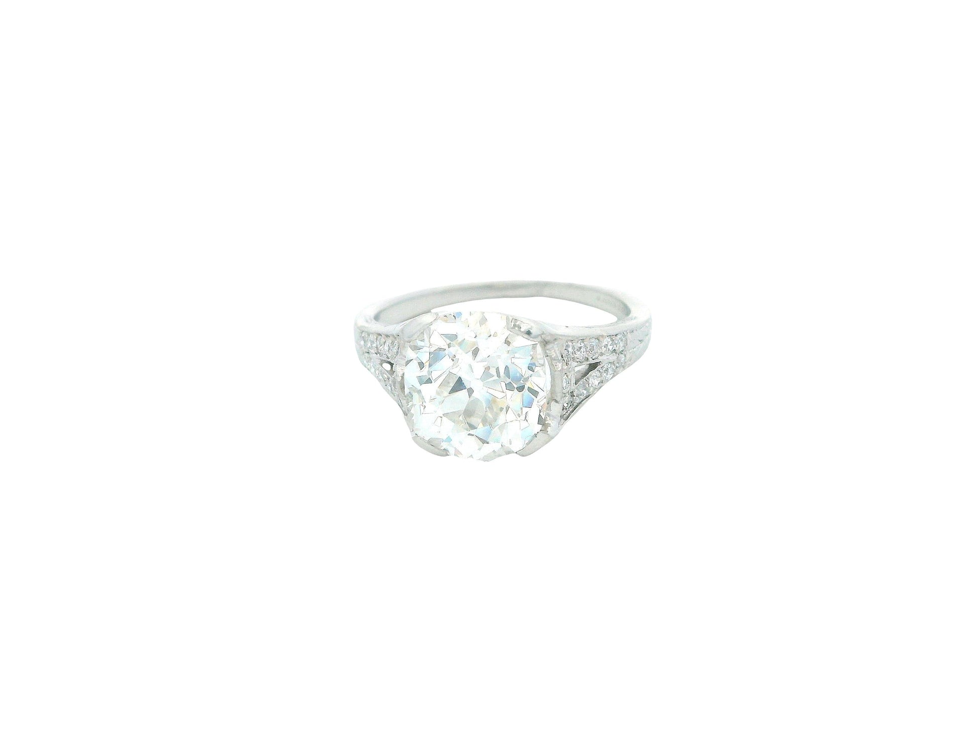 Tiffany & Co, Platinum Engagement Ring 3.03 Ct OMB W/GIA