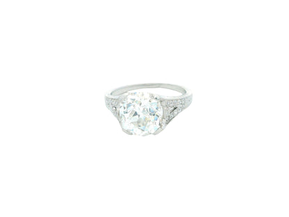 Tiffany & Co, Platinum Engagement Ring 3.03 Ct OMB W/GIA