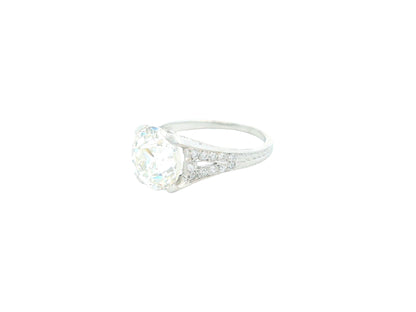 Tiffany & Co, Platinum Engagement Ring 3.03 Ct OMB W/GIA