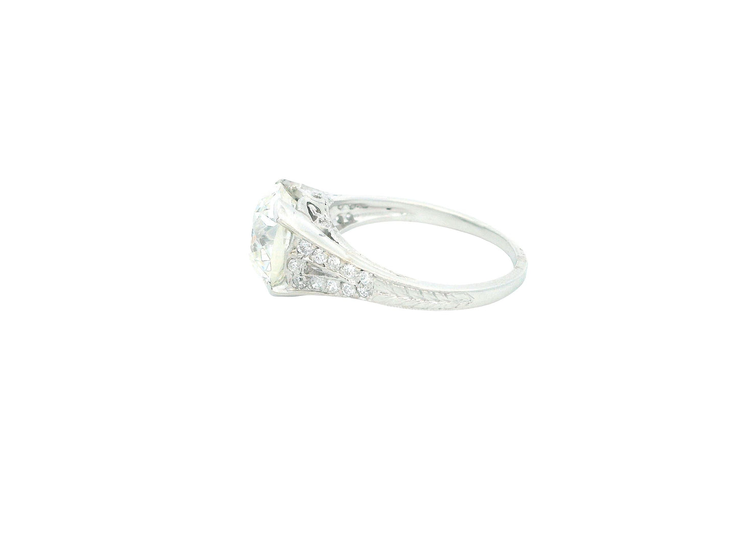 Tiffany & Co, Platinum Engagement Ring 3.03 Ct OMB W/GIA