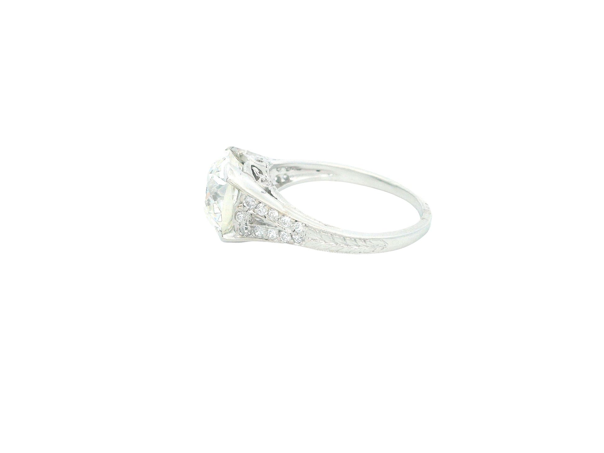 Tiffany & Co, Platinum Engagement Ring 3.03 Ct OMB W/GIA