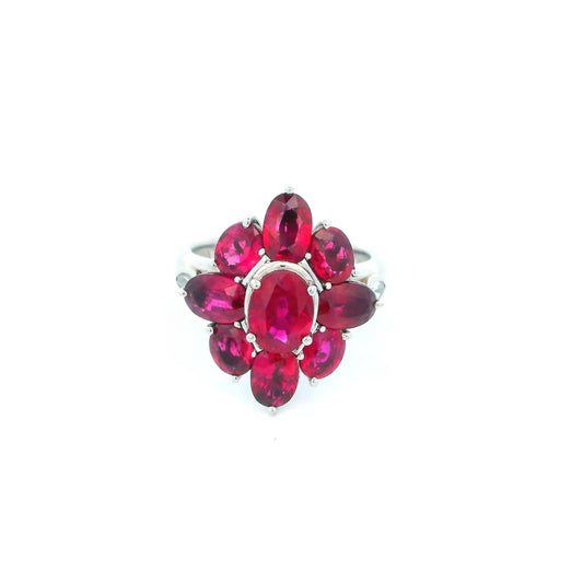 Platinum Oval-Cut Ruby Ring