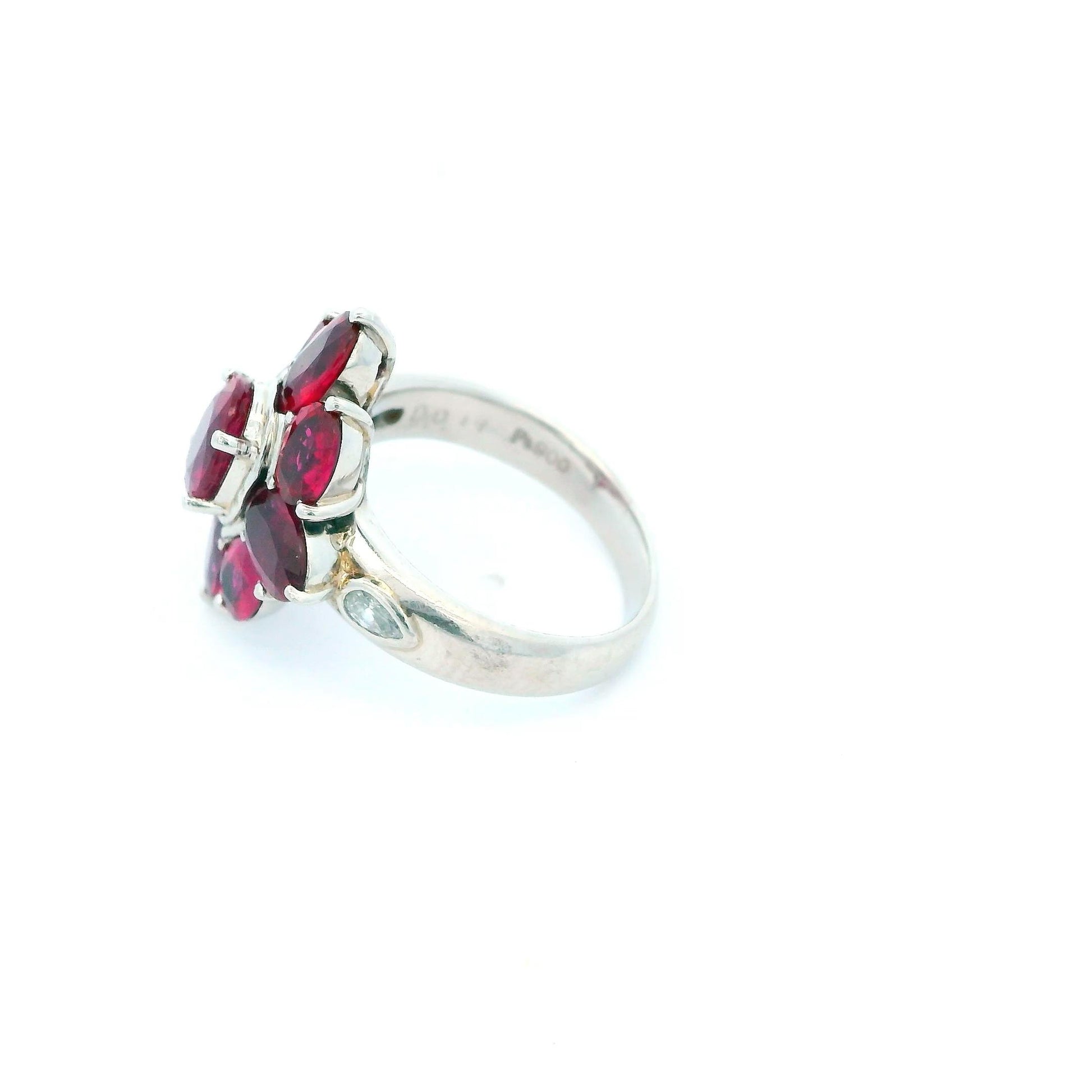 Platinum Oval-Cut Ruby Ring