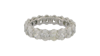 Platinum Wedding Bend with Oval Diamonds