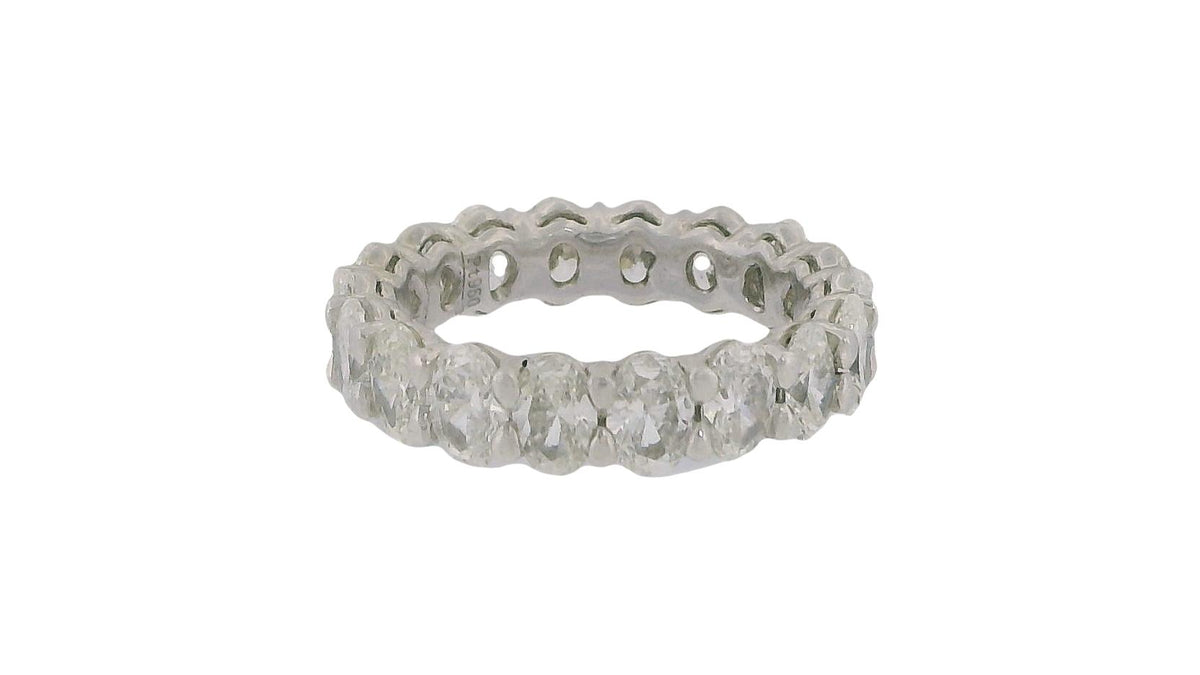 Platinum Wedding Bend with Oval Diamonds