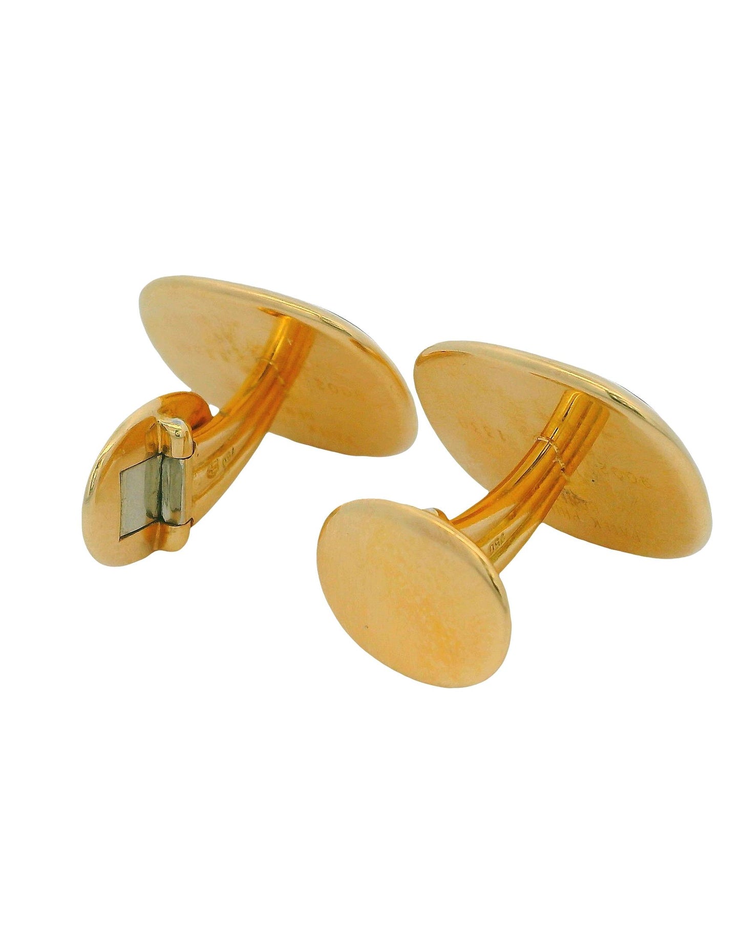 Patek Philippe 9002 18K Yellow Gold and Enamel Calatrava Ellipse Cufflinks