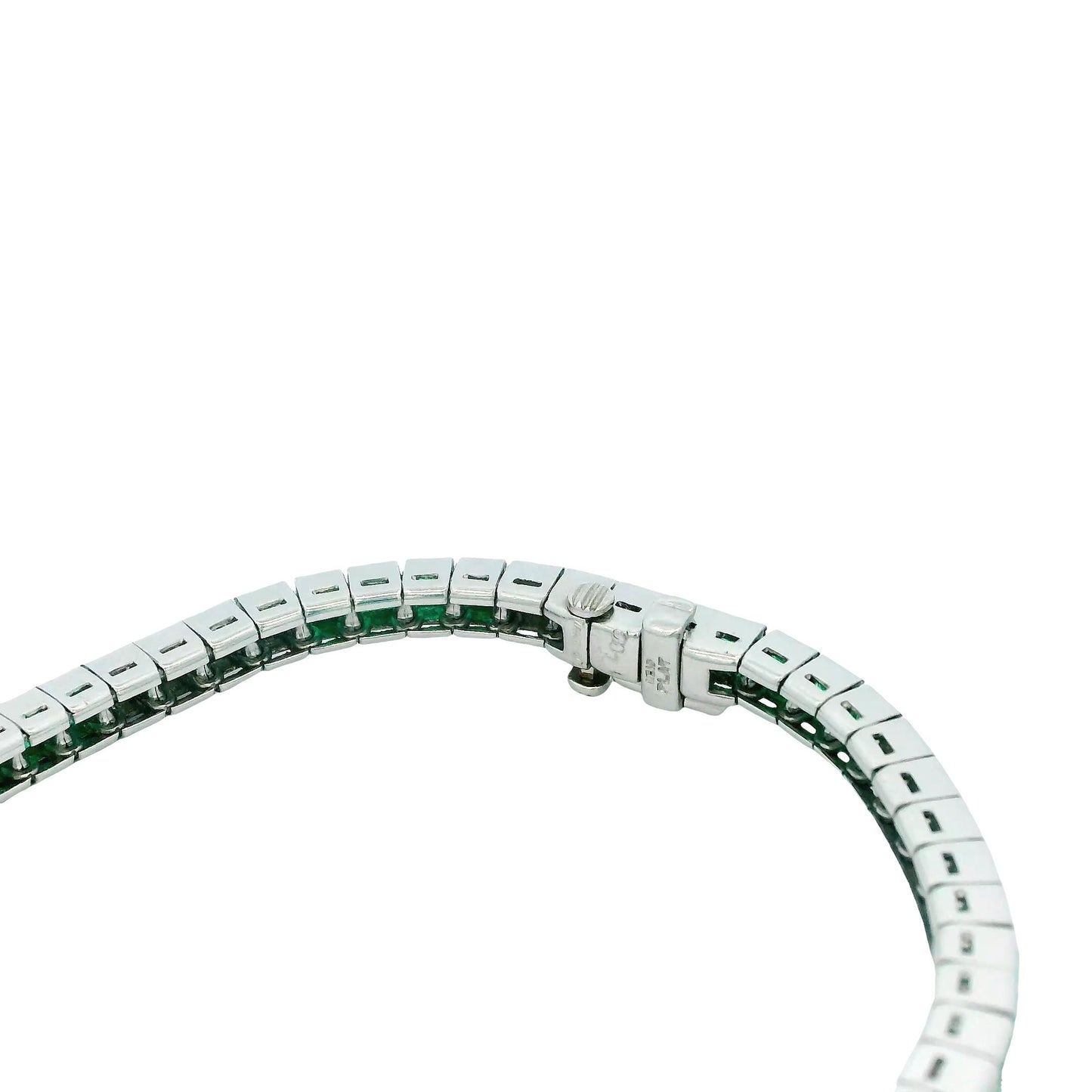Tiffany & Co. Emeralds & Diamonds Platinum Line Bracelet