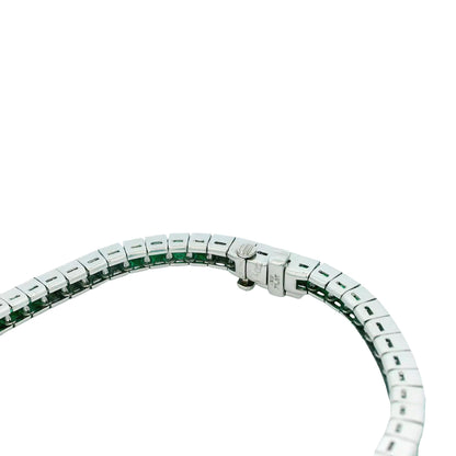 Tiffany & Co. Emeralds & Diamonds Platinum Line Bracelet