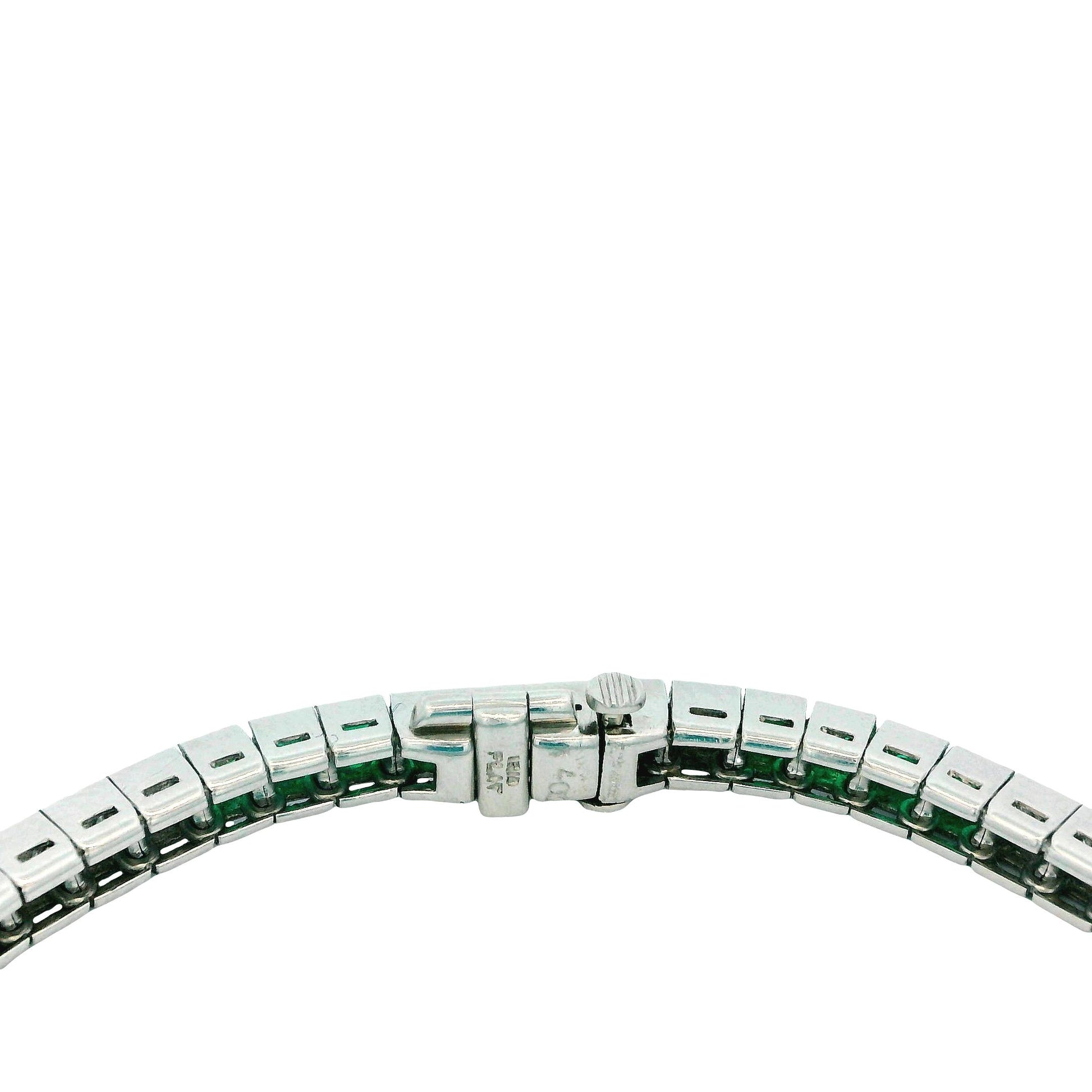 Tiffany & Co. Emeralds & Diamonds Platinum Line Bracelet