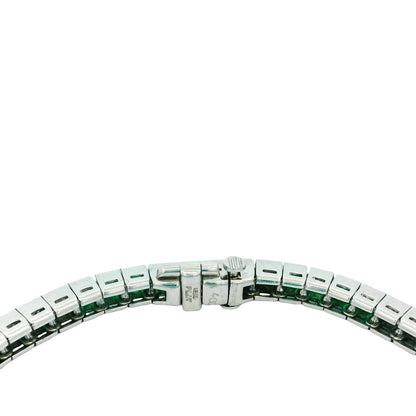Tiffany & Co. Emeralds & Diamonds Platinum Line Bracelet