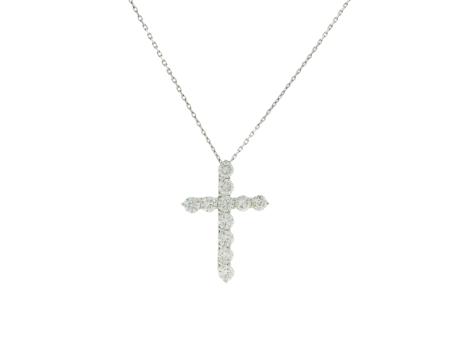 Tiffany & Co Platinum Diamond pedant on 18K White Gold Custom Chain