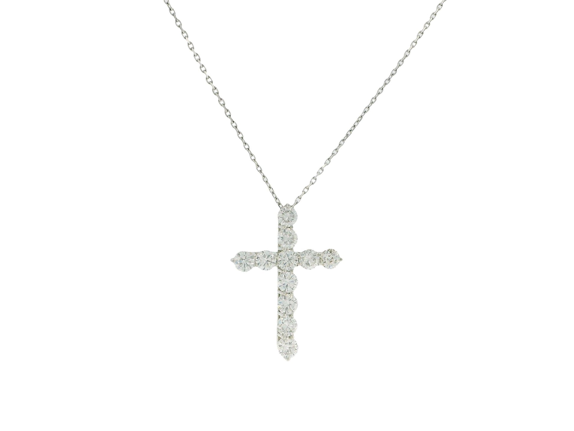 Tiffany & Co Platinum Diamond pedant on 18K White Gold Custom Chain