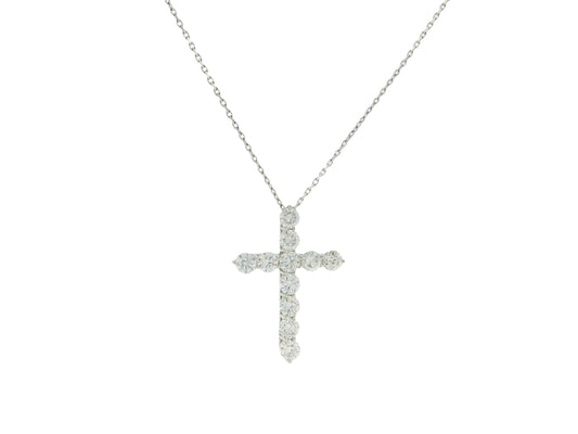Tiffany & Co Platinum Diamond pedant on 18K White Gold Custom Chain