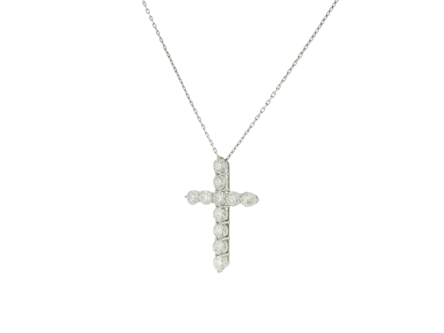 Tiffany & Co Platinum Diamond pedant on 18K White Gold Custom Chain