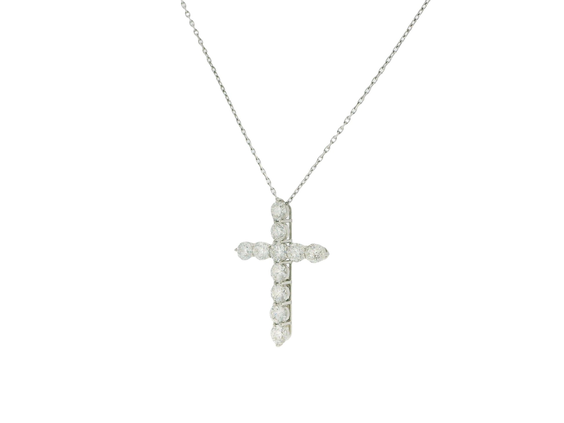 Tiffany & Co Platinum Diamond pedant on 18K White Gold Custom Chain
