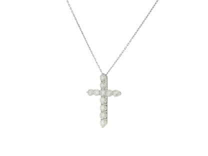 Tiffany & Co Platinum Diamond pedant on 18K White Gold Custom Chain
