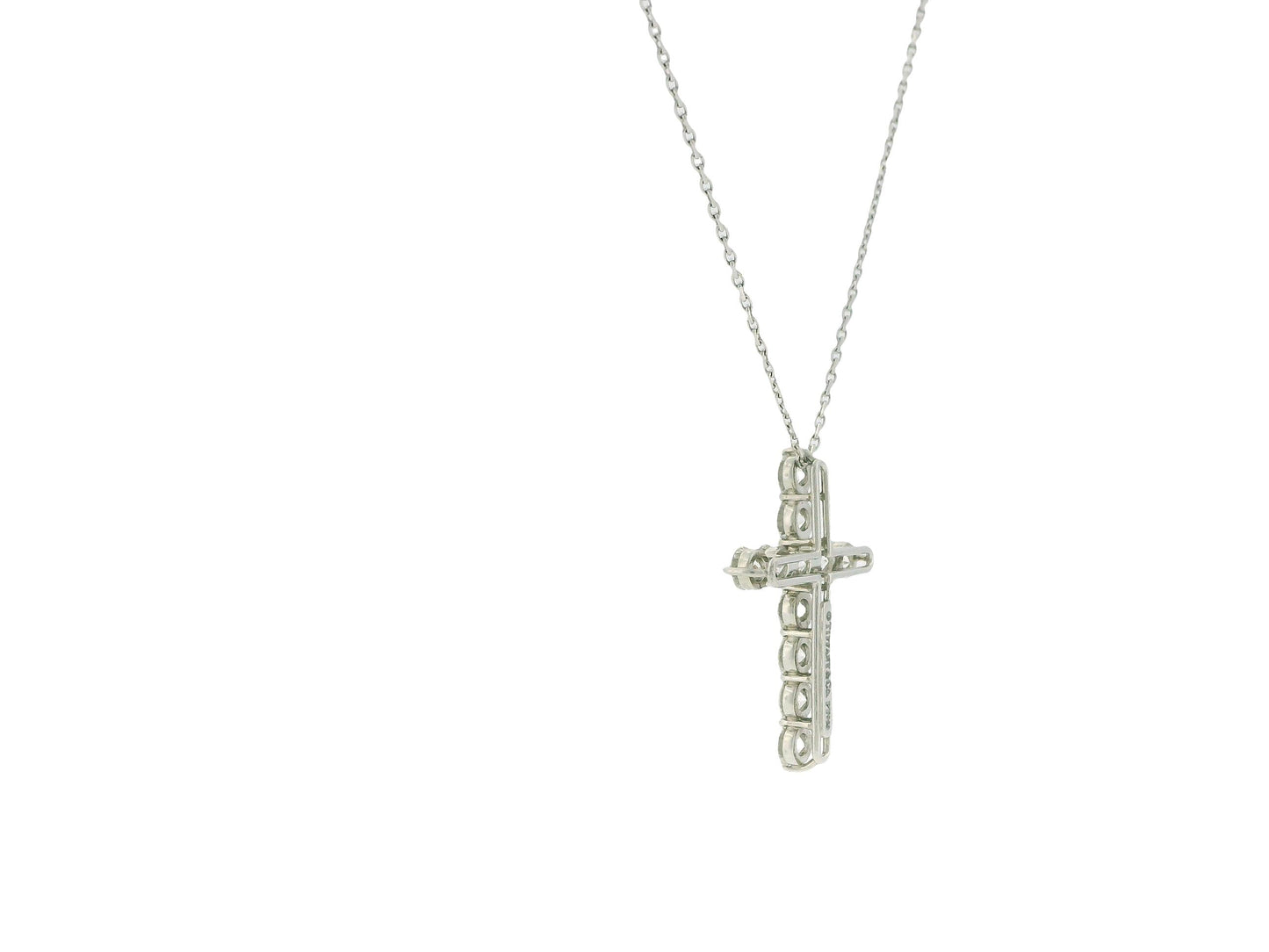 Tiffany & Co Platinum Diamond pedant on 18K White Gold Custom Chain
