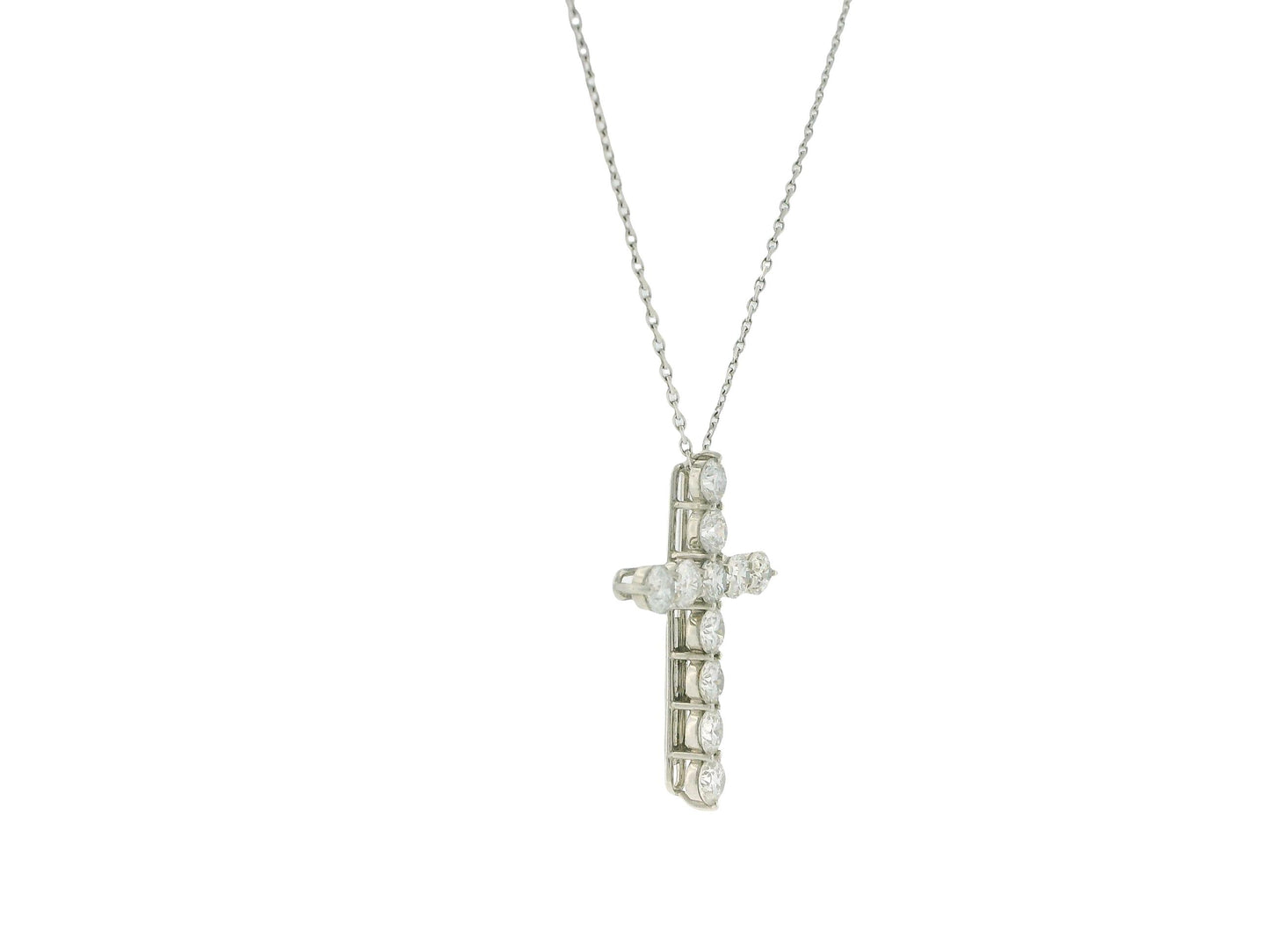 Tiffany & Co Platinum Diamond pedant on 18K White Gold Custom Chain