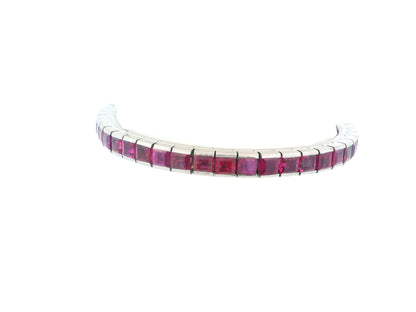 18K White Gold Bracelet W/Rubies