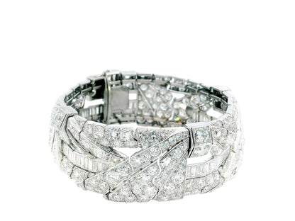 Vintage Platinum & Diamond French Retro Bracelet