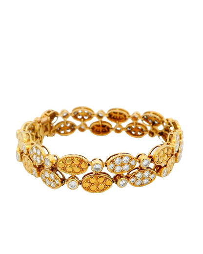 Van Cleef & Arpels bracelet by Andre Vassort 18k alternating oval diamond links