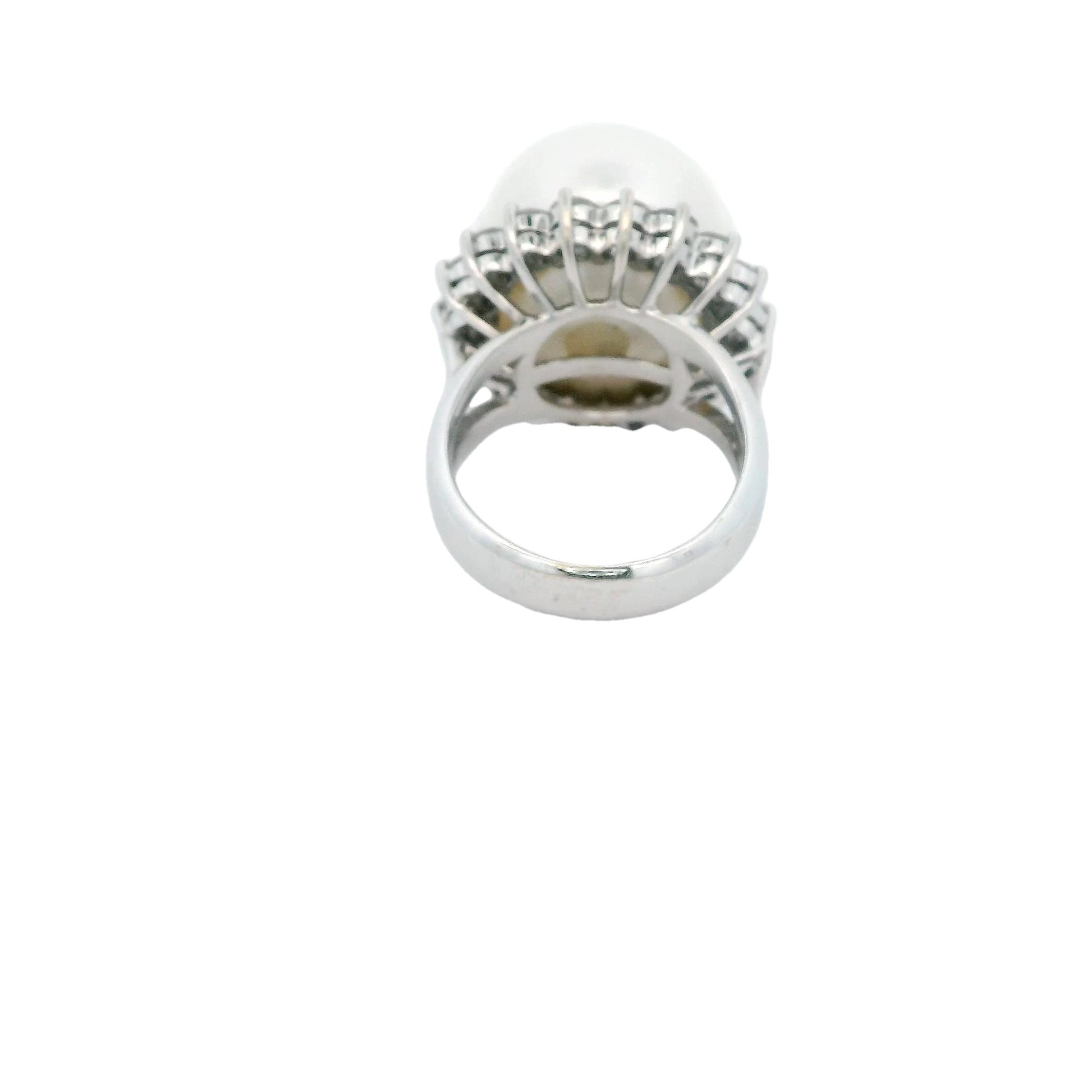 South Sea Pearl and Diamond 18K White Gold Ring