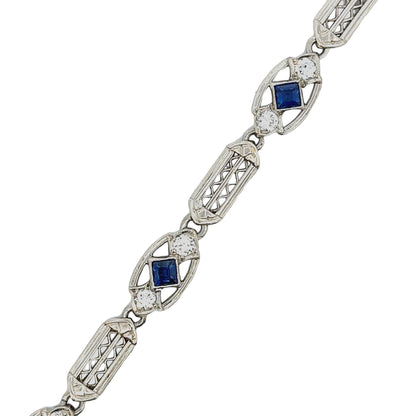 Tiffany & Co. Platinum Bracelet with Sapphire and Diamond Accents
