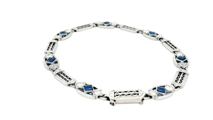 Tiffany & Co. Platinum Bracelet with Sapphire and Diamond Accents
